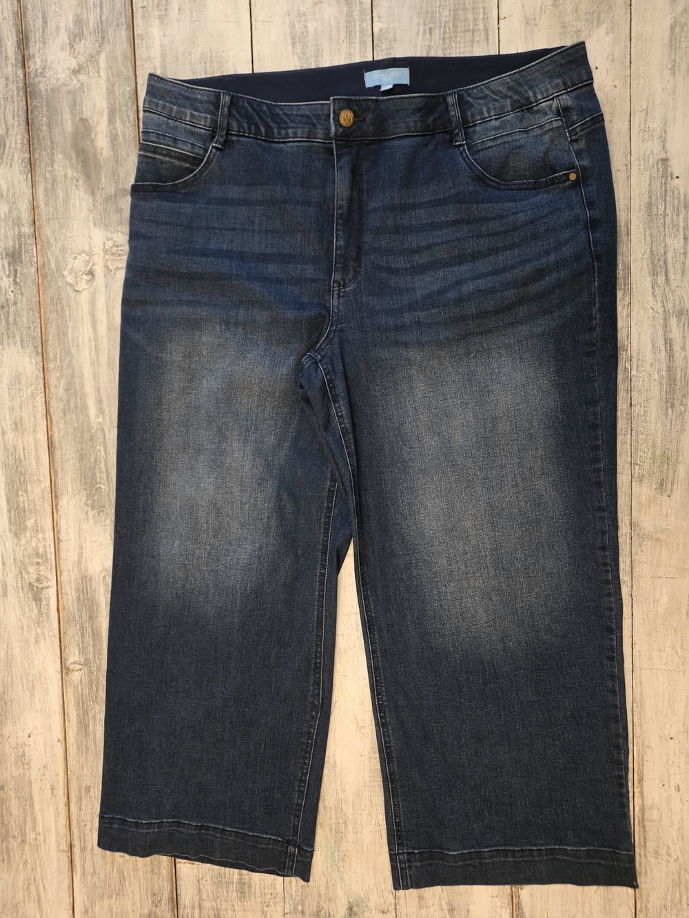 Draper James RSVP Women's Indigo Cropped Straight Wide Leg Jeans sz 18W